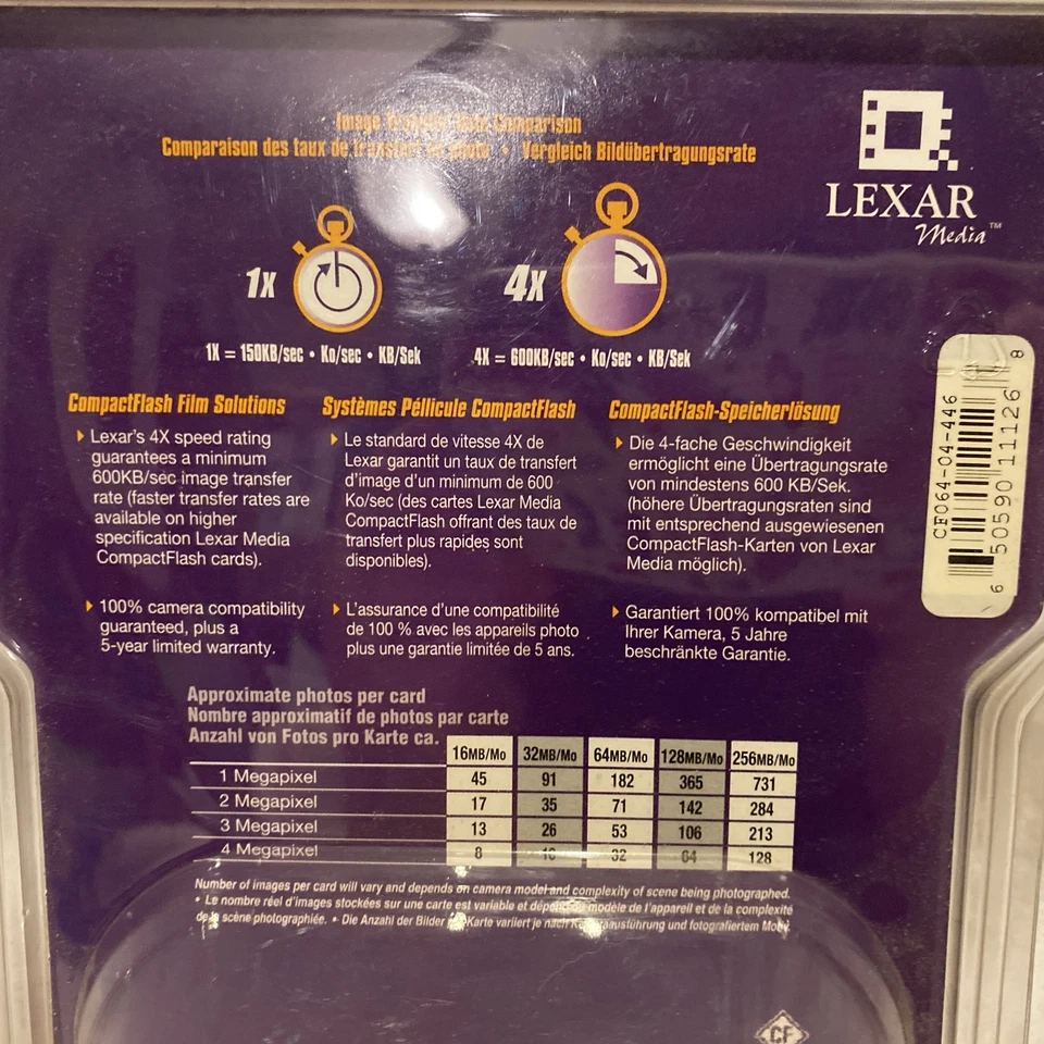 Lexar 64MB  - CompactFlash I Card - Image 4 of 4