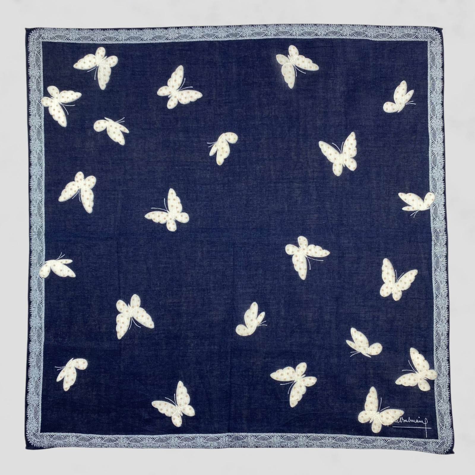Vintage Pierre Balmain Handkerchief Neckerchief Bandana Pocket Square