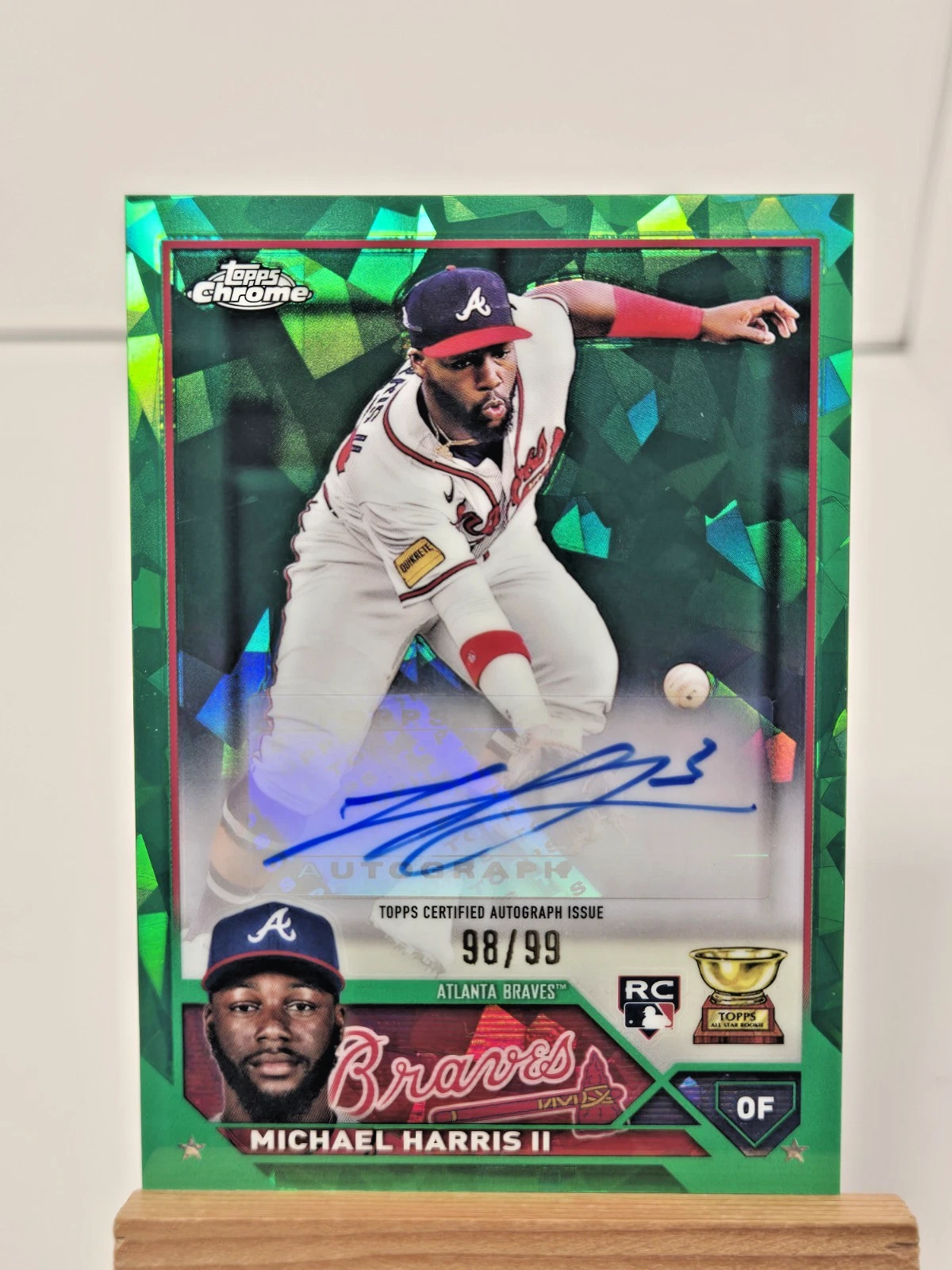 2023 Topps Chrome Update Sapphire Michael Harris II GREEN RC AUTO #/99 🔥