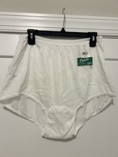 New CAROLE Women  s Vintage 100 Nylon Brief Granny Panties Sheer White Size 10