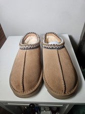 UGG Tasman Women's Brown Suede Slip-On Slippers Shearling Lined Size 5