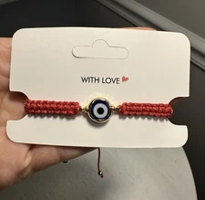 Handmade Red String Evil Eye Bracelet - Adjustable Protection Amulet Jewelry
