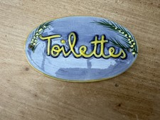 French Provincial Ceramic Toilette Sign Door Plaque