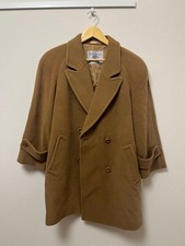 Burberry Pea Coat Double Breasted Cashmere Wool Coat Camel Size 9 90s From Japan