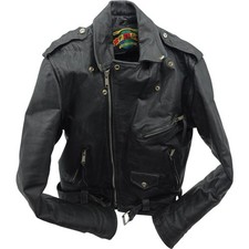 Putnam Leather Gold Black Motorcycle Vintage Biker Jacket Men's Size 42 Medium