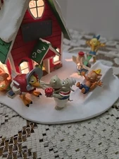 The Little Red Schoolhouse Disney Winter Wonderland Danbury Mint Village Holiday