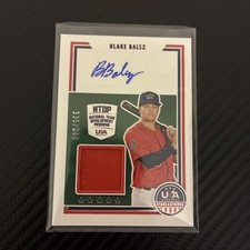 2022 Panini Stars and Stripes USA Baseball Blake Balsz Auto Relic 335/349