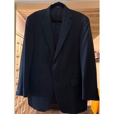 Hart Schaffner Marx Mens 43R Pinstripe Blazer Two Button Suit Jacket Made in USA
