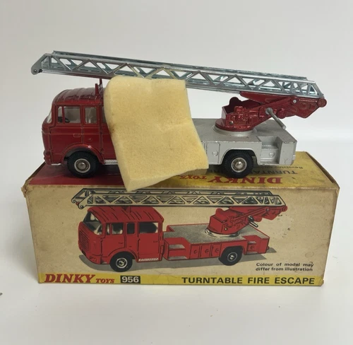 Vintage Dinky Toys 956 Turntable Fire Escape Red In Original Box