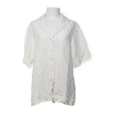 H&M Trend, Kurzarmhemd, Größe: S, Weiß, Lyocell/Leinen, Einfarbig, Damen #RTi