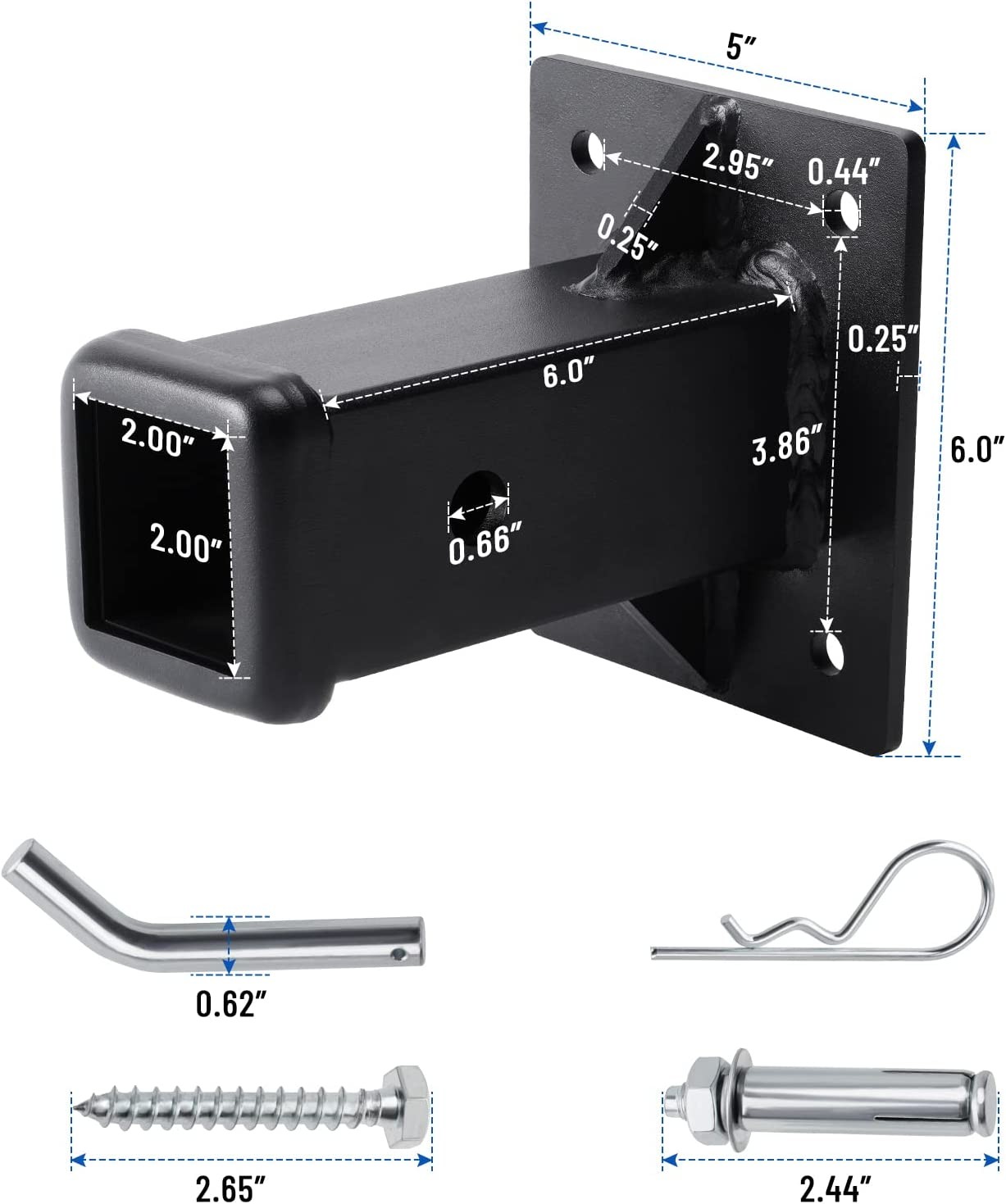 Bolt On Receiver Tube 2in Bolt On Receiver Hitch Trailer Hitch Receiver Adapter