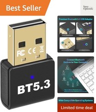 Latest Bluetooth 5.3 USB Adapter for PC Desktop, Wireless Transmitter Dongle ...
