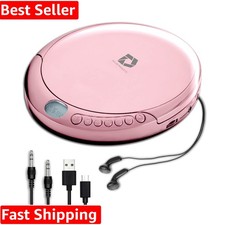 Portable Stereo CD Player with 60-sec Anti-Skip - Stylish Gift for Music Lovers