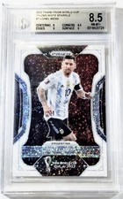 Panini 2022 Prizm World Cup Qatar Lionel Messi #7 White Sparkle BGS 8.5