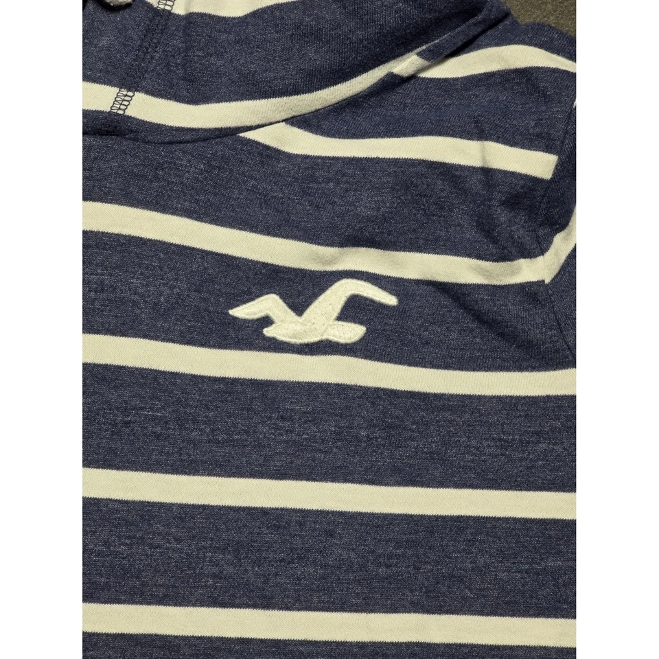 Hollister Калифорнии в полоску толстовка с капюшоном длинным рукавом рубашка Топ, размер M Y2K куртка - Изображение 2 из 4