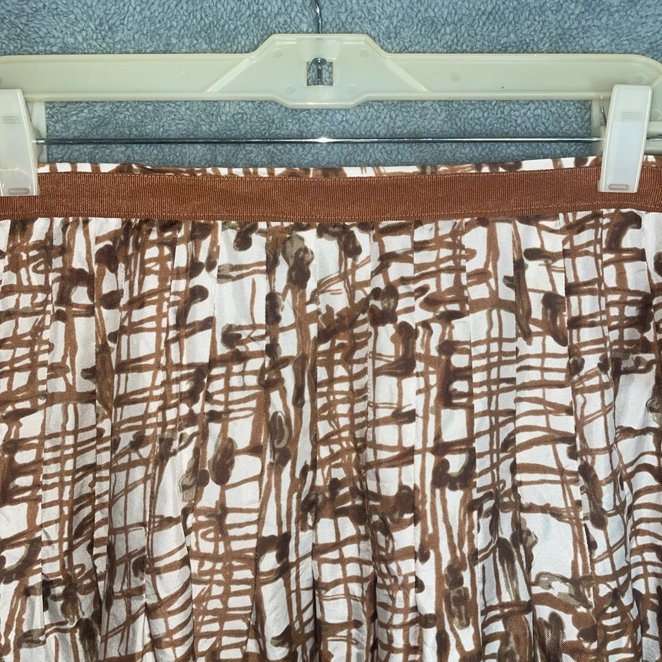 Carol Little Silk Skirt Womens Size 10 Boho Earthy Artisan Retro Abstract Career - Image 3 of 4