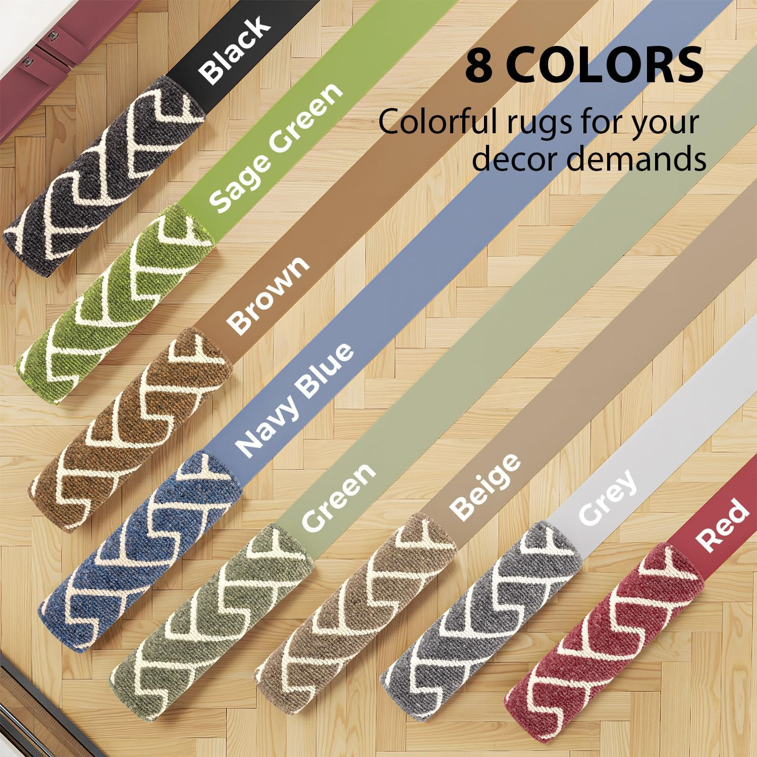 Kitchen Rugs Sets of 2-Colorful Non Slip Kitchen Mats for Floor-Thick,Moroccan S