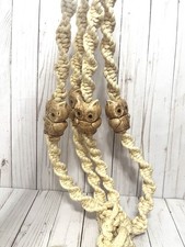 Vintage 70's Macrame 35" Long Plant Holder Grandmacore Folksy Decor