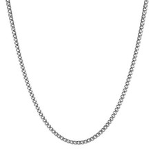 5mm Cuban Chain for Men Stainless Steel Men's Silver Chain Diamond Cut Hip Hop L