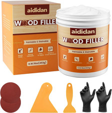 Wood Filler, Wood Repair Kit, 16 Ounce Paintable  Stainable Wood Putty Filler,
