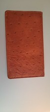 Vintage Daniel cabretta ostrich skin checkbook/wallet/billfold, vg condition