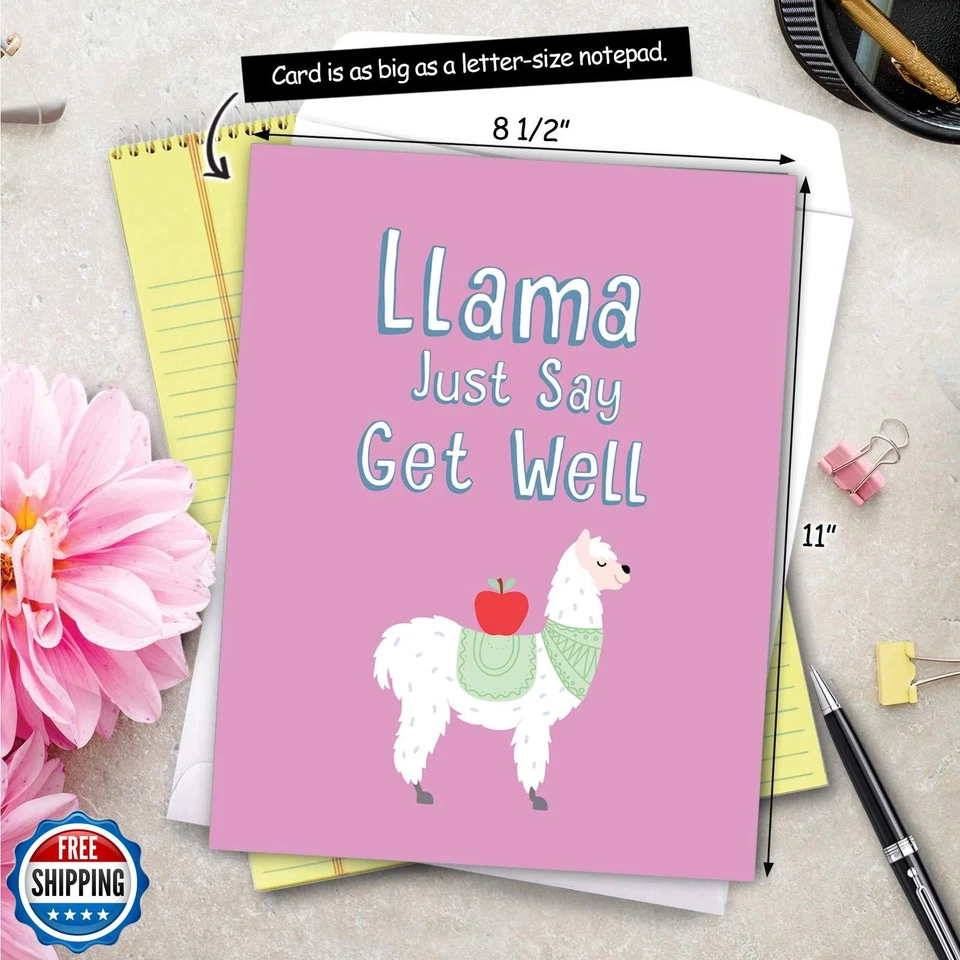 NobleWorks - Big Cartoon Feel Better Card (8.5 x 11 Inch) - Get Well Soon Hum - Image 4 of 4