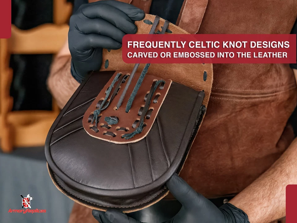 Bolso Cinturón Histórico de Cuero Genuino Cartera Medieval Renacimiento Juegos con disfraces Foto 3 de 4