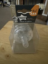 Tommee Tippee Natural Start Fast Flow Feeding Nipples 6M 2pc New