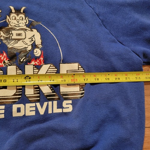True Vintage 70s 80s Duke University Blue Devils Crewneck NCAA Blue Sweatshirt - Picture 5 of 8