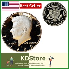 1986 S Kennedy Half Dollar Proof Coin US Mint DCAM Eye Appeal Collectible