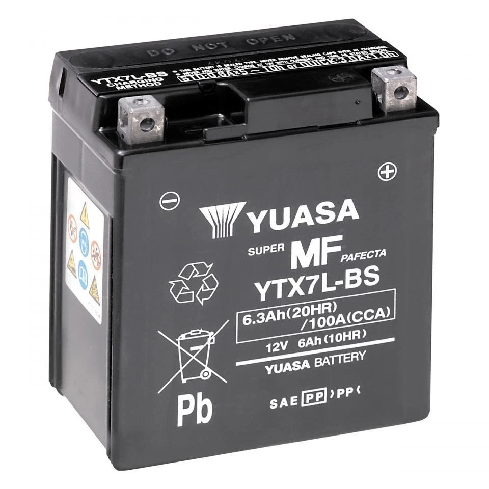 Batterie SLA Yuasa pour Moto Derbi 125 GPR 4T 2009 à 2012 YTX7L / YTX7L -BS / - Photo 3/4