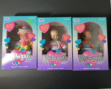 RoseArt Secret Hearts KEWPIE 8” Baby Doll Lot of 3 - HAPPY, CURLY, & ? 1993 NEW