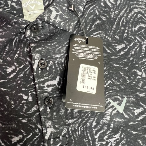 Callaway Opti Dri Poloshirt Herren Größe Large schwarz grau Animal Print Camouflage Golf - Bild 12 von 15