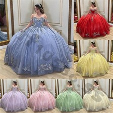 Off Shoulder Quinceanera Dresses Glitter Rhinestone Sweet 15 16 Party Ball Gowns
