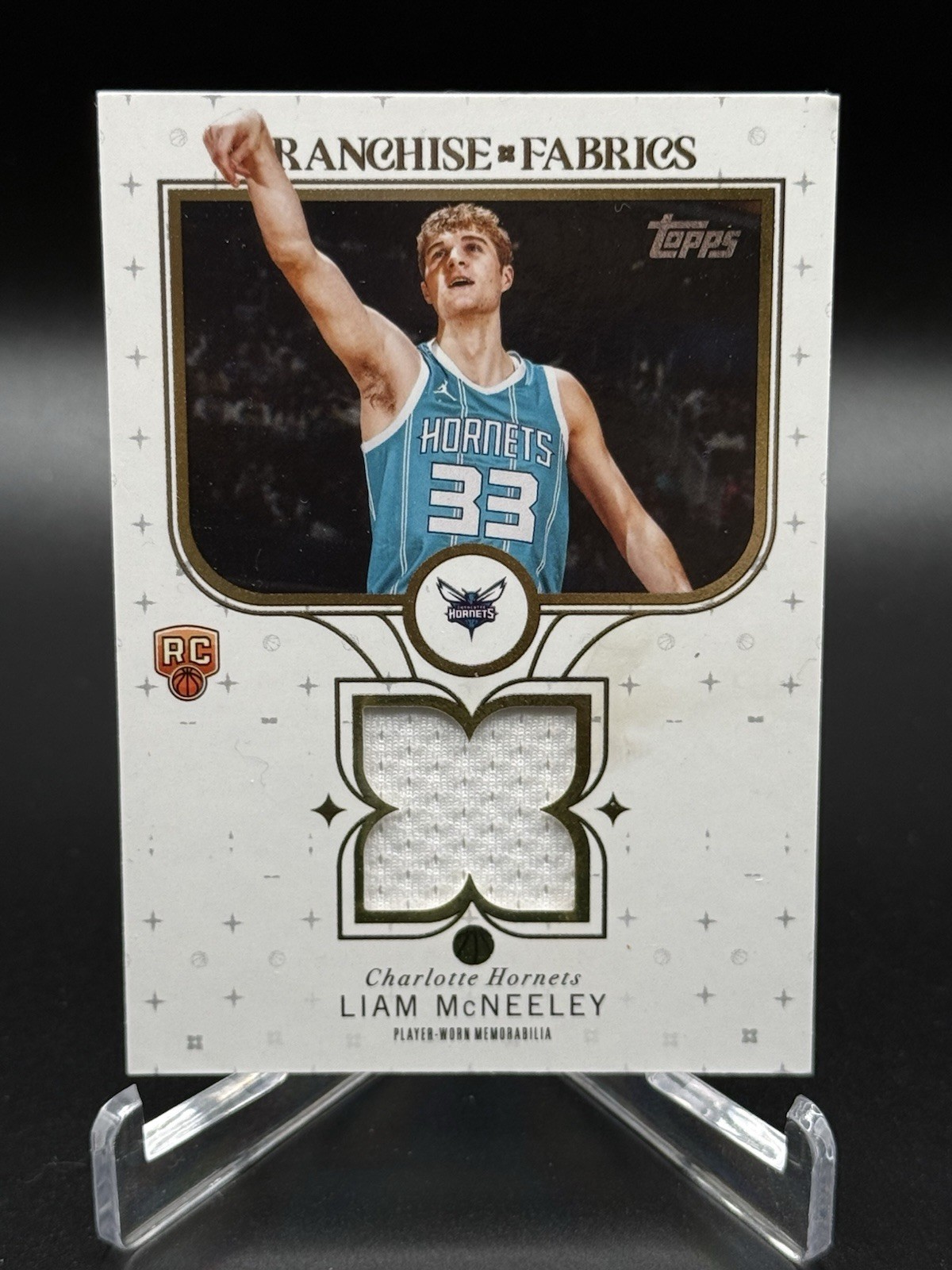 2025-26 Topps - Franchise Fabrics Liam McNeeley #FF-LM (MEM, RC)