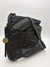 Margot New York Crossbody Bag Black Leather Adjustable Strap Multi Pocket