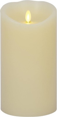 Luminara Scalloped Edge Flameless Indoor LED Candle for Decor, 4'' x 7'' - Ivory