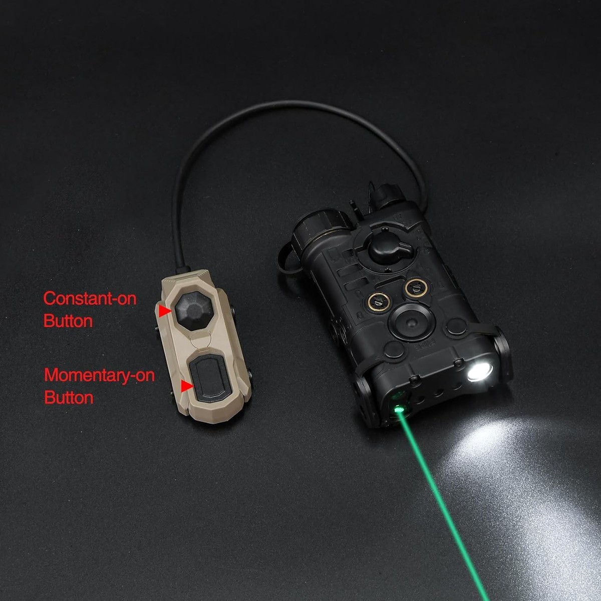 Interrupteur Tactile 2,5 Mm Pour PEQ DBAL M3X – Nylon Résistant, Rail Picatinny/MLOK, Installation Rapide, 40g, Noir/terre