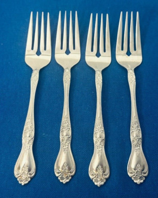 Stanley Roberts PRECIOUS ROSE Rogers Stainless Flatware -Set of 4 Salad Forks 6''