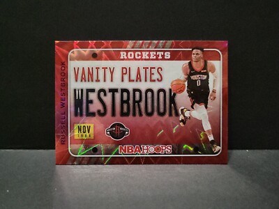 2020-21 Hoops Russell Westbrook Vanity Plates Purple Explosion