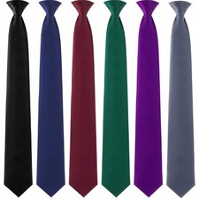 6 Pcs Clip on Ties for Men Solid Color Men's Tie Clip on Necktie 20 Inches Pr...