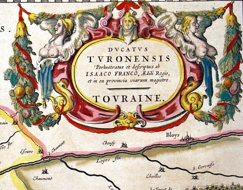 c. 1635 MAPA ORIGINAL BLAEU DE TOURAINE-TOURS, N. FRANCIA - REGIÓN DEL VINO TINTO - Imagen 1 de 6