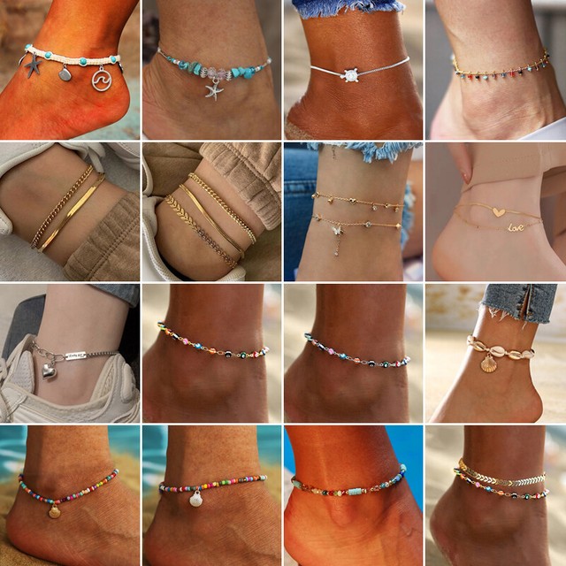 Boho Beads Ankle Bracelet Fashion Women Anklets Adjustable Chain Foot Beach Gift Boho Beads Ankle Bracelet Fashion Women Anklets Adjustable Chain Foot Beach Gift
