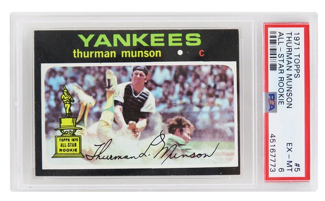 Thurman Munson 1971 Topps All Star Rookie Card #5 (2nd YR Card) - PSA 6 EX-MT (B)