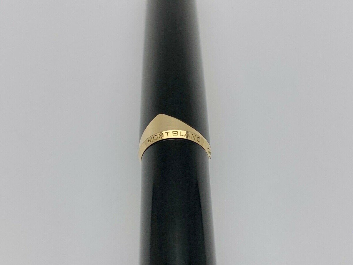 MONTBLANC 181 BALLPOINT PEN IN BLACK WITH GOLD PLATED CLIP & TRIM