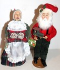SANTA WORKBENCH 12" Caroler DOLL Figures SANTA w/Toy & MS CLAUS w/Cinnamon Rolls — photo 1