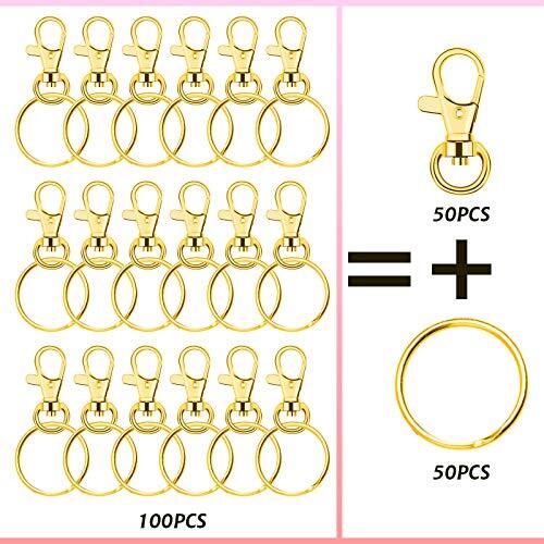 Metal Lobster Claw Clasp Lanyard Clips with Keychain Rings for Jewelry Making - Picture 5 of 7