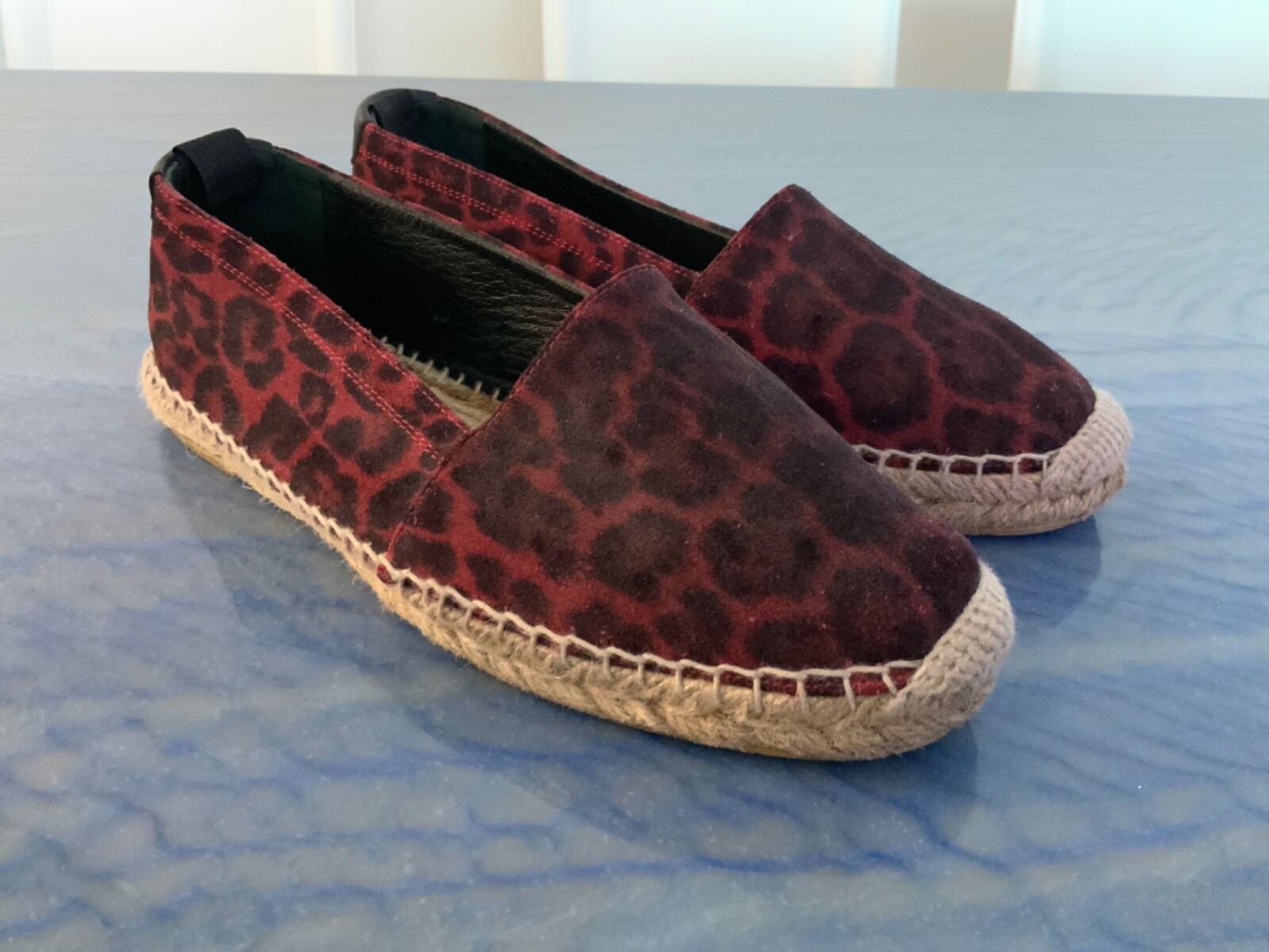 100% AUTENTICO Y SAINT LAURENT ESPADRILLE SLIP OP PIATTO TAGLIA 35 5 (5 5 US) ITALIA