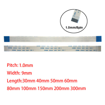 8Pin 1mm Pitch FFC FPC Flexible Flat Cable AWM VW-1 20624 80C 60V A B Type Wire