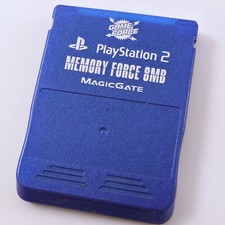 PS2 Memory Card MEMORY FORCE 8MB HORI Metallic Blue Made in Japan 2702